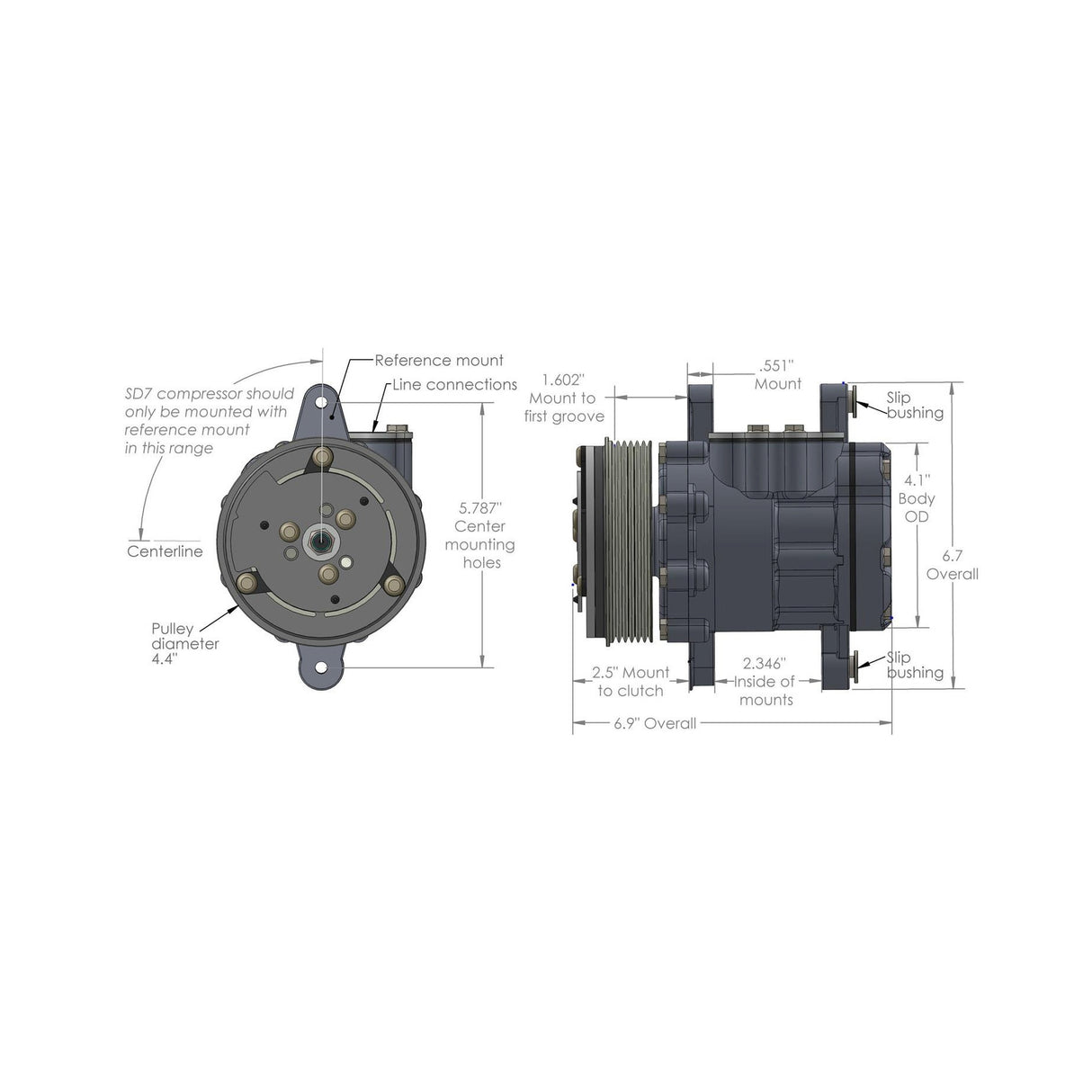 Holley 199-102 SD7 A/C Compressor