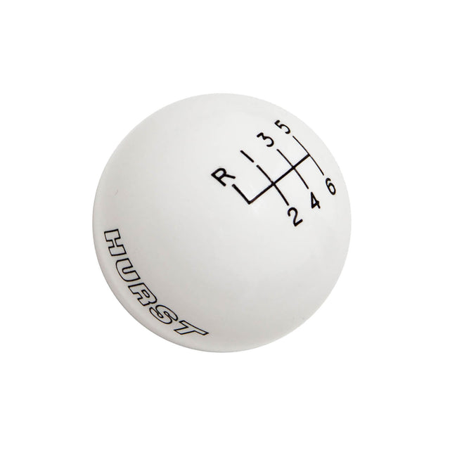 Hurst Shift Knob - 6-Speed - White - Ford - 1630225