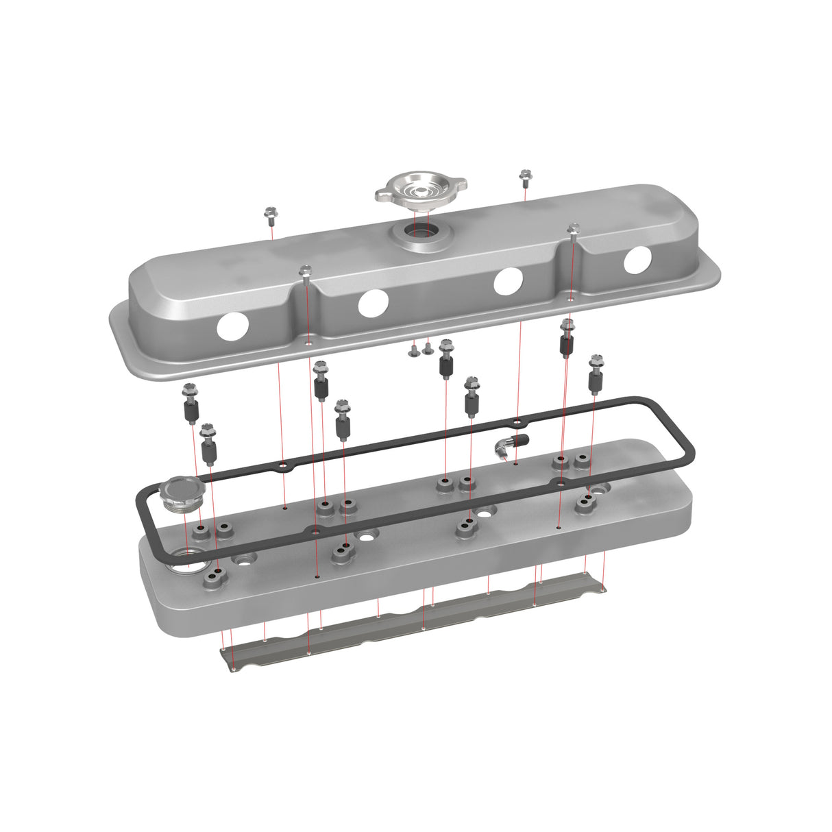 Holley 241-190 2-Piece Pontiac Style Valve Cover - Gen III/IV LS - Natural