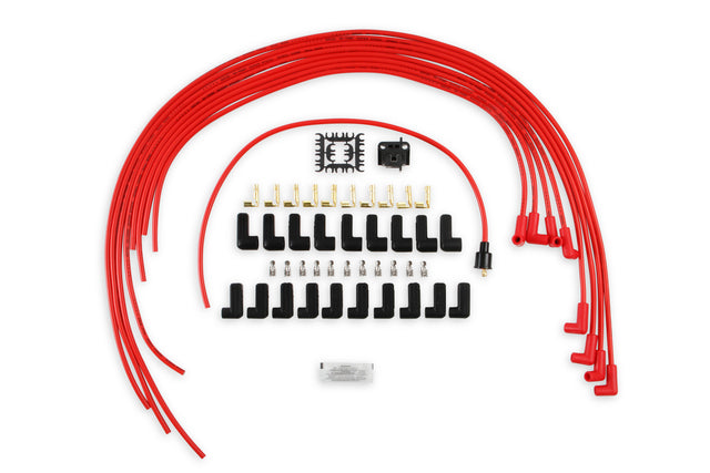 ACCEL Spark Plug Wire Set - 8mm - Universal - Red Wire with Red 90 Deg Boots - 5041R