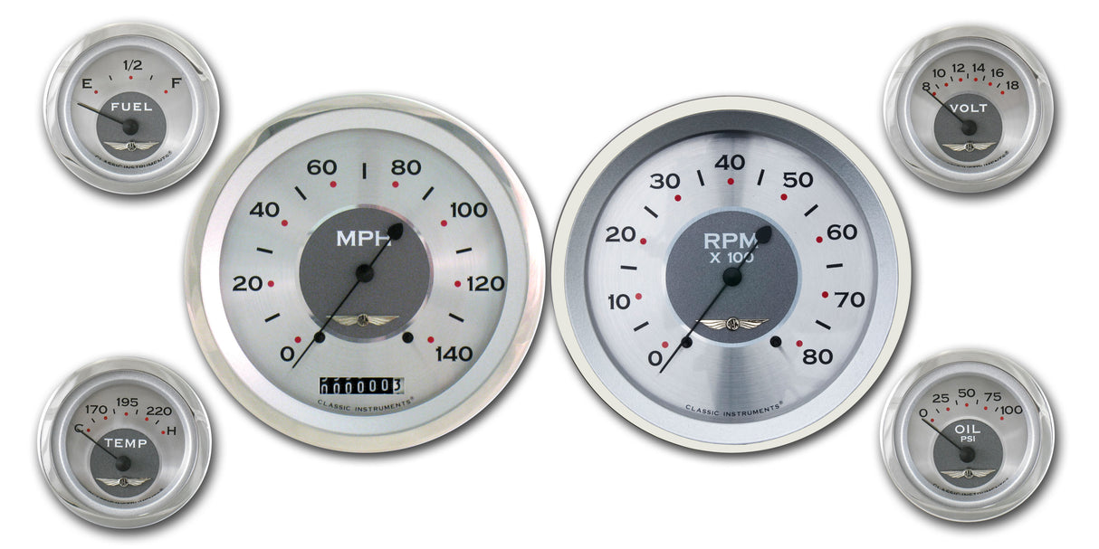 Classic Instruments ALL AMERICAN. 5IN SPEED, 5IN TACH, 2IN FTVO-G - AW51SLC