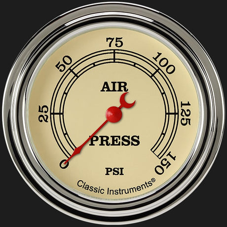 Classic Instruments Vintage 2 5/8" Air Pressure Gauge - VT318SLF