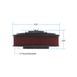 Holley 120-402 Vintage Series Oval Air Cleaner - Satin Black Machined