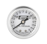 Mr Gasket Fuel Pressure Gauge - 0-15 PSI - 1/2 Inch Diameter - Liquid Filled - 1563