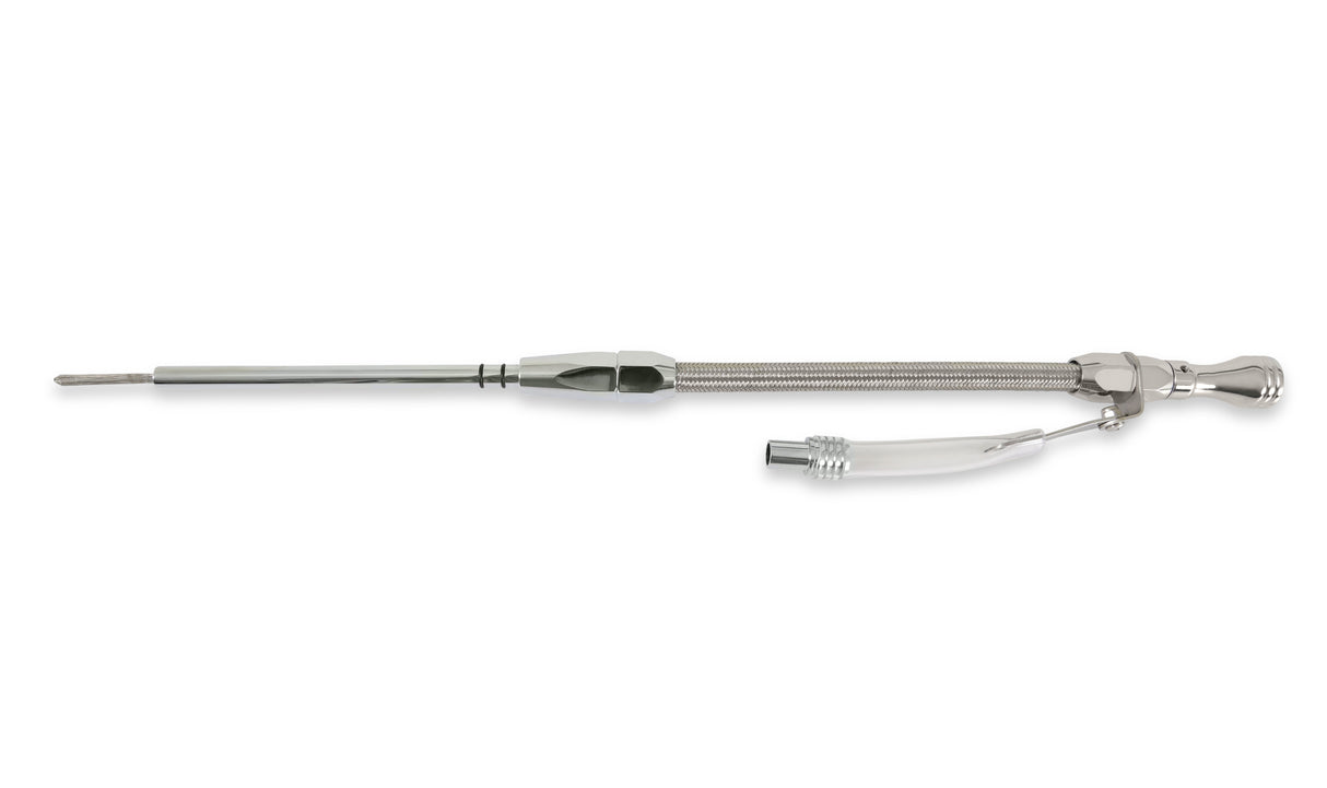 Mr Gasket Engine Oil Dipstick & Tube - Braided Stainless Steel - 9705G