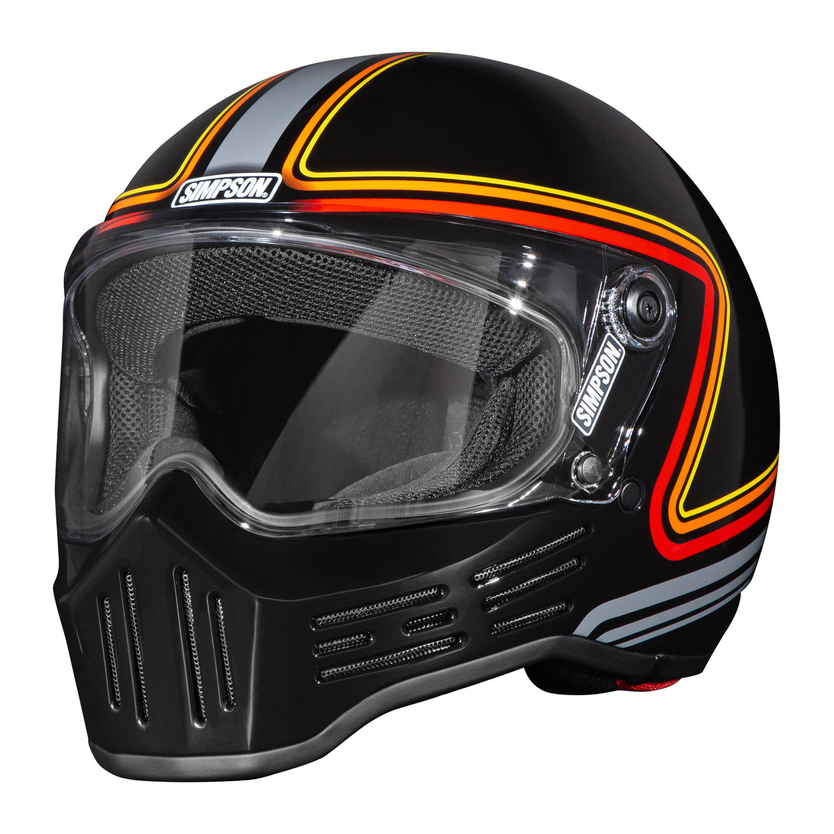 Simpson Motorcycle M30 Bandit Helmet - Slipline Black - Extra Large - M30SLIPXL
