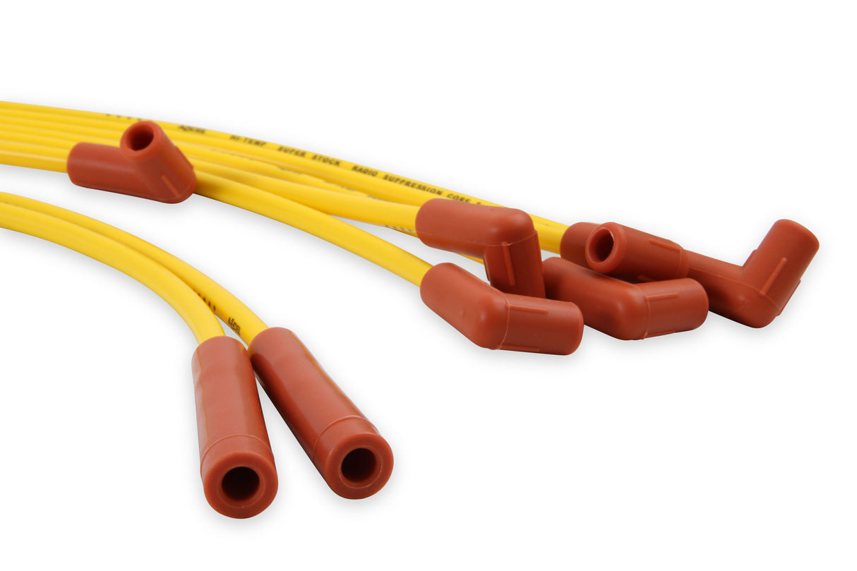 ACCEL Spark Plug Wire Set- 8mm- Super Stock- Graphite Core- HEI Style Boots- Yellow - 4049