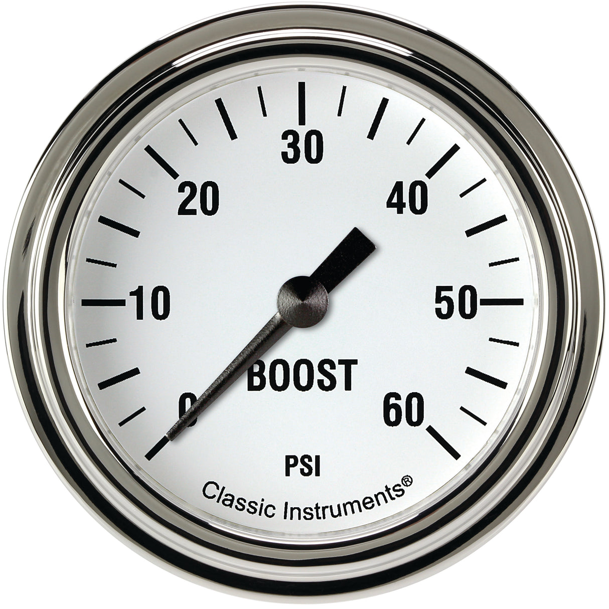 Classic Instruments White Hot 2 5/8" Boost Gauge, 60 psi - WH343SLF
