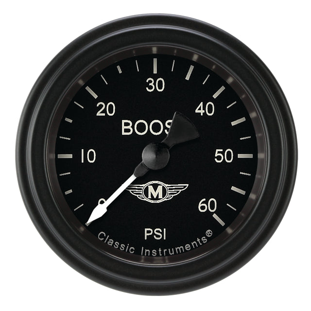 Classic Instruments Moal Bomber 2-1/8" Boost Gauge (60 PSI) - MA143BLF