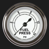 Classic Instruments Classic White 2 1/8" Fuel Pressure Gauge, 15 psi - CW145SLF
