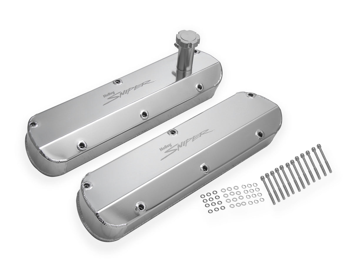 Holley 890013 Sniper Valve Cover - Fabricated Aluminum - Ford Small Block - Tall - Anodized