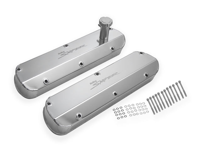 Holley 890013 Sniper Valve Cover - Fabricated Aluminum - Ford Small Block - Tall - Anodized