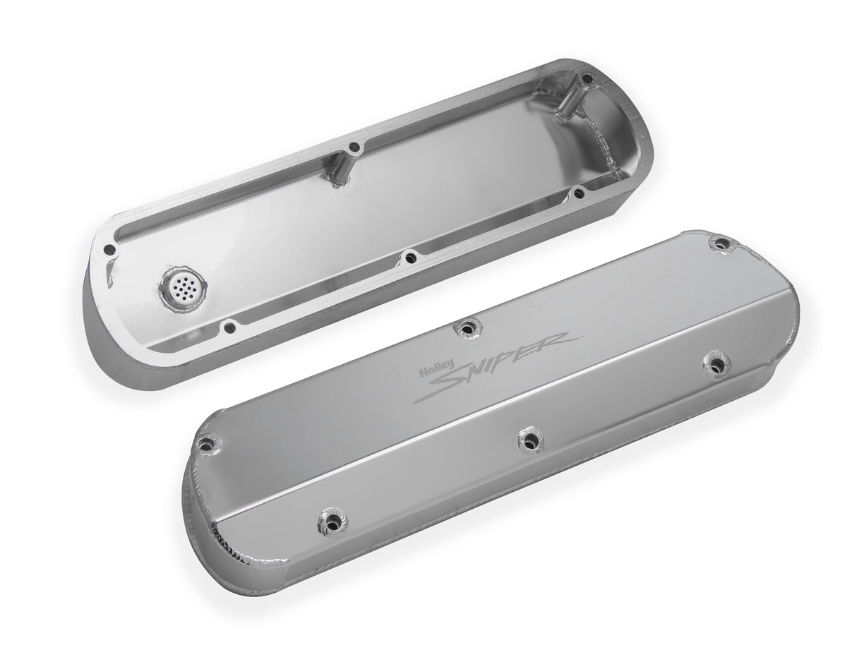 Holley 890013 Sniper Valve Cover - Fabricated Aluminum - Ford Small Block - Tall - Anodized