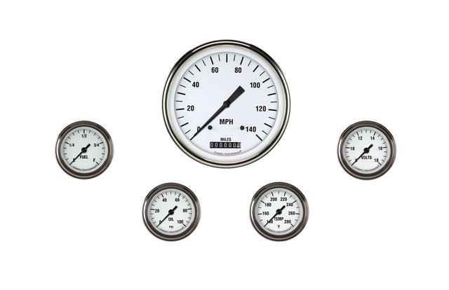 Classic Instruments White Hot Five Gauge Set 154 - WH154SLF
