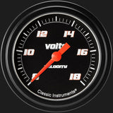 Classic Instruments Velocity Black2 5/8" Voltage Gauge - VS330BBLF