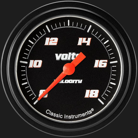 Classic Instruments Velocity Black2 5/8" Voltage Gauge - VS330BBLF