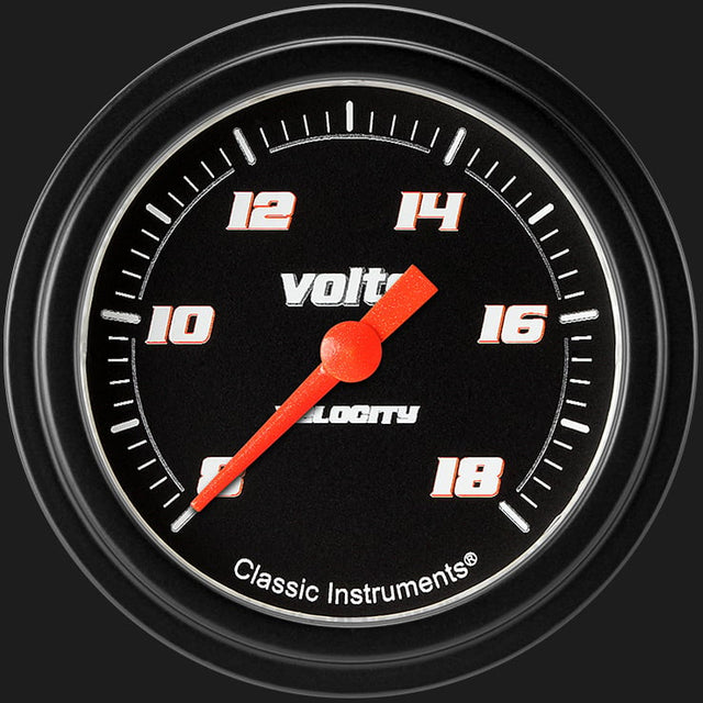 Classic Instruments Velocity Black2 5/8" Voltage Gauge - VS330BBLF