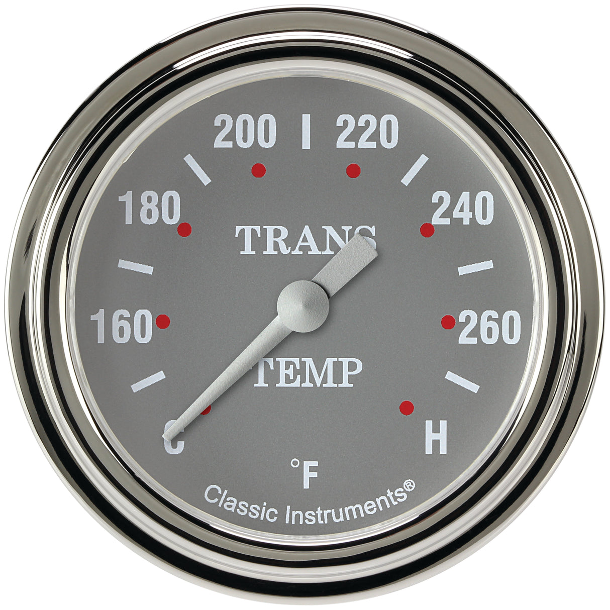 Classic Instruments Silver Gray 2-5/8" Transmission Temperature Gauge - SG327SLF