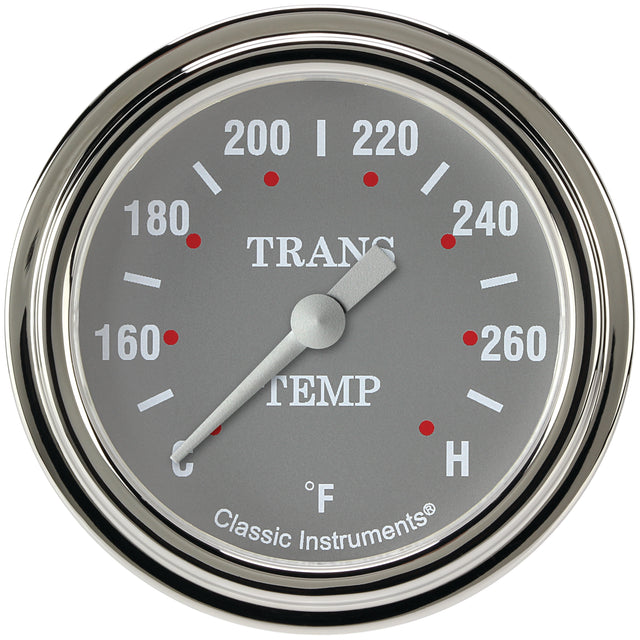 Classic Instruments Silver Gray 2-5/8" Transmission Temperature Gauge - SG327SLF