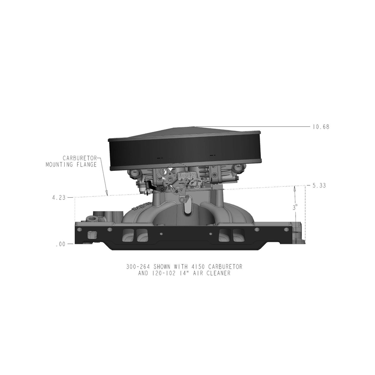 Holley 300-264 - Chevy Small Block V8 with L31 Vortec cylinder heads SBC 4150 Single Plane Intake Manifold