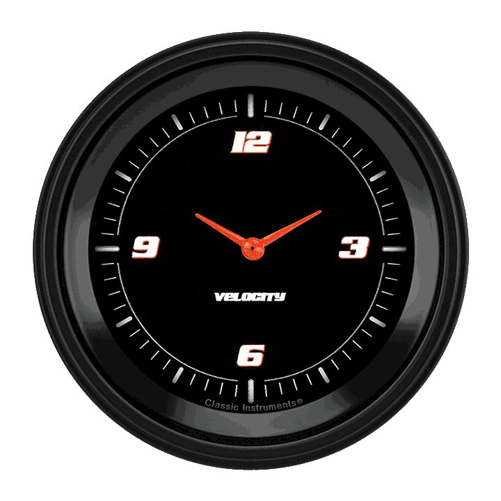 Classic Instruments Velocity Black 3 3/8" Clock - VS93BBLF
