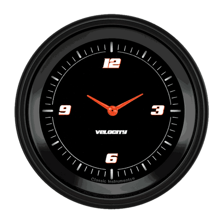 Classic Instruments Velocity Black 3 3/8" Clock - VS93BBLF
