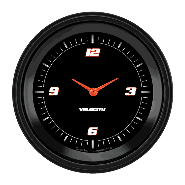 Classic Instruments Velocity Black 3 3/8" Clock - VS93BBLF