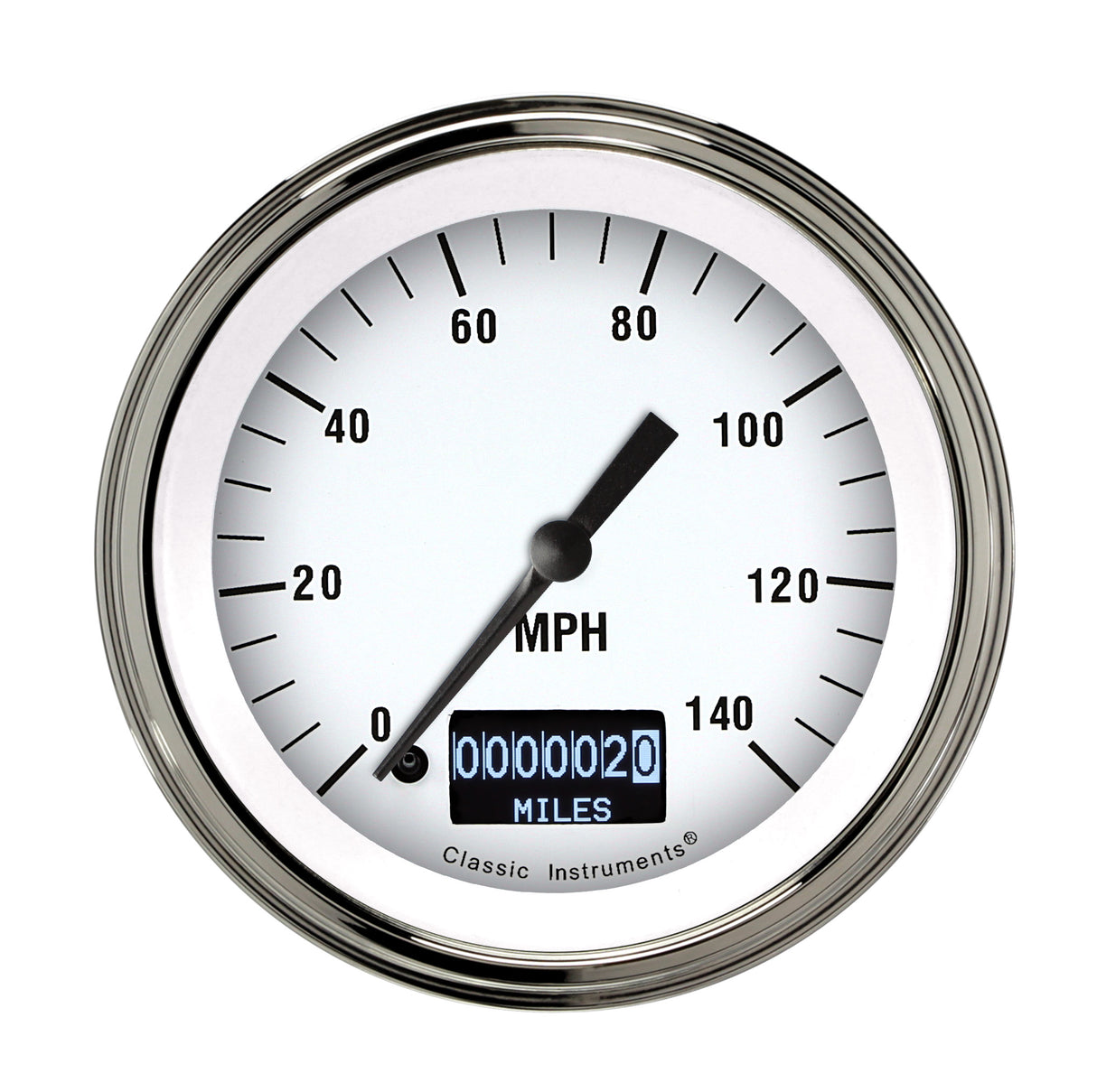Classic Instruments White Hot 3 3/8" Speedometer with Information Screen - WH55DSLF