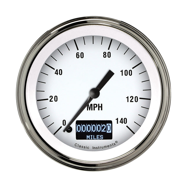 Classic Instruments White Hot 3 3/8" Speedometer with Information Screen - WH55DSLF