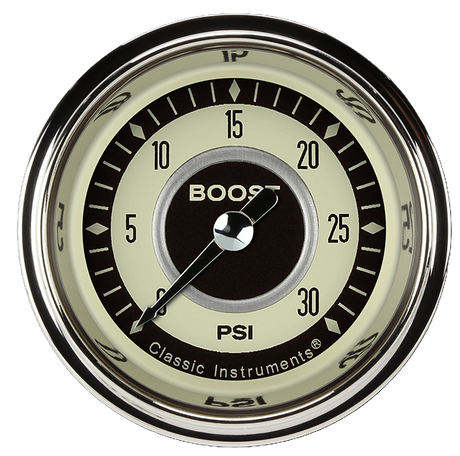 Classic Instruments Nostalgia 2-1/8" Boost Electric Gauge (30 PSI) - NT142SLF