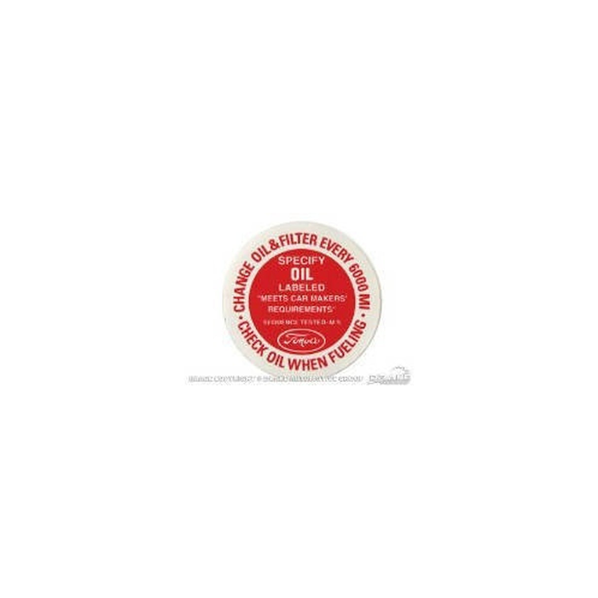 Scott Drake Oil Filler Cap Decal - DF-164