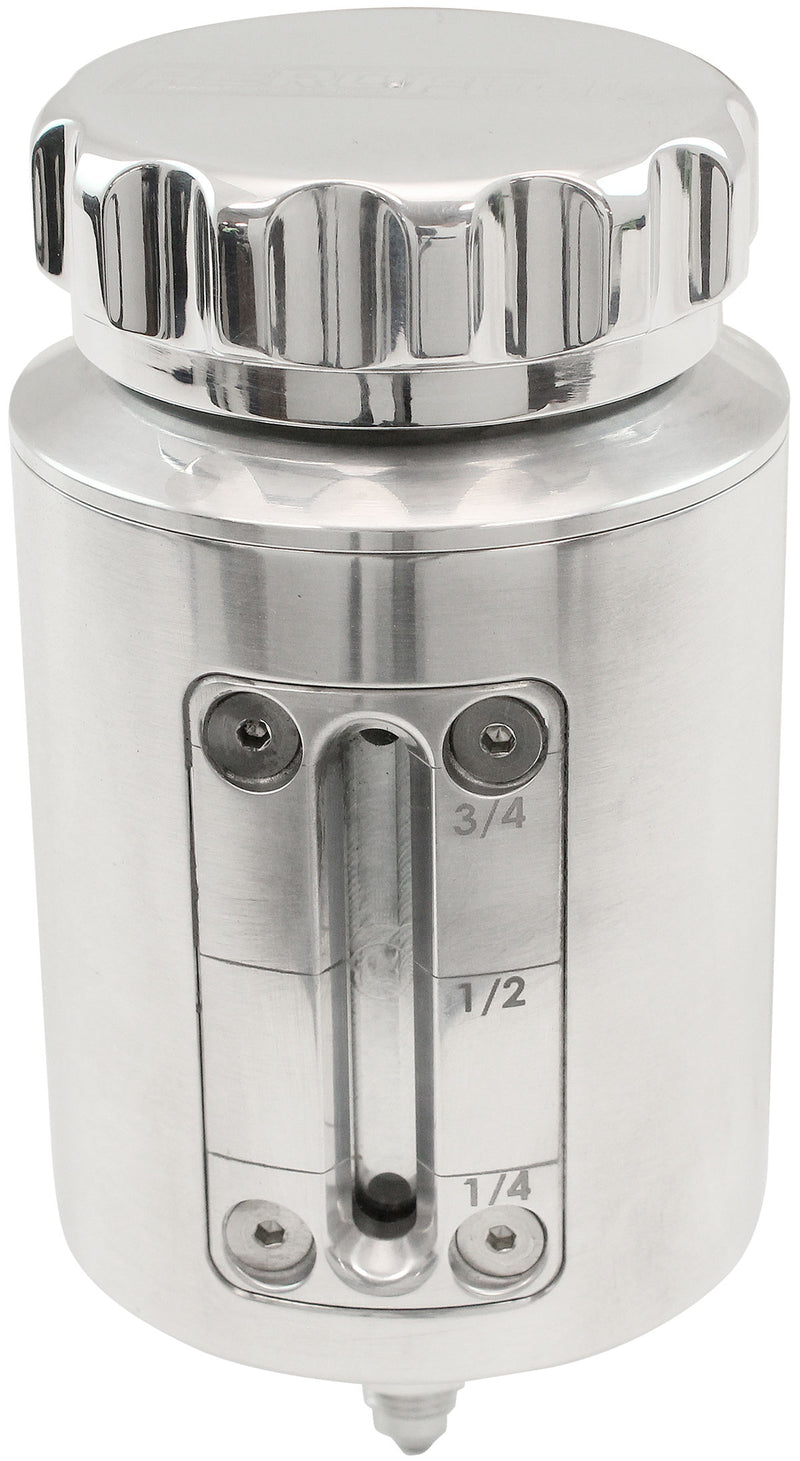 Aeroflow Brake & Clutch Reservoir with Sight Glass, Polished -3AN Outlet, 120ml (4oz), 100mm (4.00") H x 63.5mm (2-1/2") O.D (AF64-2154) AF64-2154