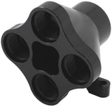 Aeroflow 5 Port Inline Distribution Block - Black Finish - AF936-12-08BLK