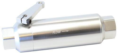 Aeroflow 60 Micron Pro Filter With Ball Valve - Silver... -12AN ORB Inlet/Outlet Ports, 5-1/2" x 2" (AF66-2051S) AF66-2051S
