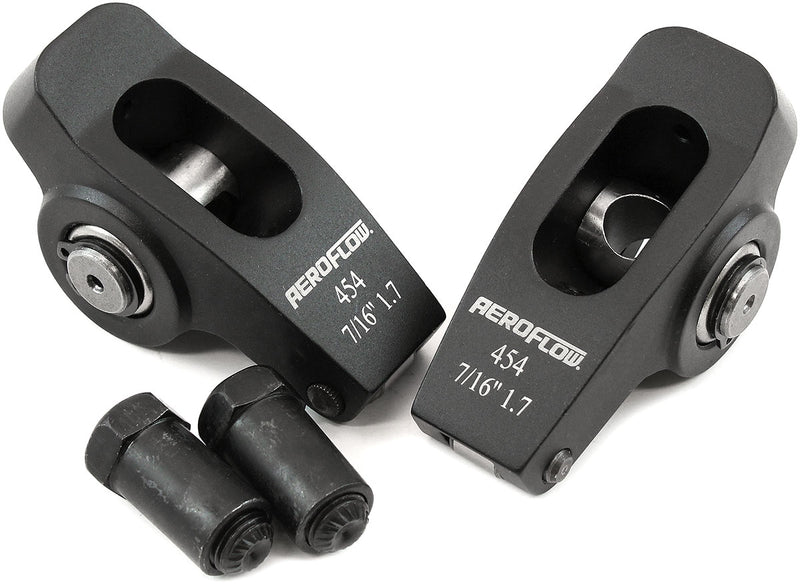 Aeroflow Big Block Chev Aluminium Roller Rocker Set 7/16" Stud Mount, 1.7 Ratio, Set of 2 (AF95-1115-2) AF95-1115-2