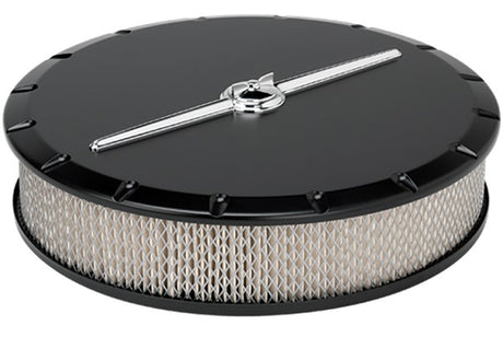 Billet Specialties Aluminium Streamline Round Air Cleaner Assembly, Black - BS15824 BS15824
