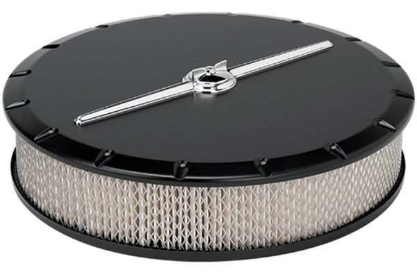 Billet Specialties Aluminium Streamline Round Air Cleaner Assembly, Black - BS15824 BS15824