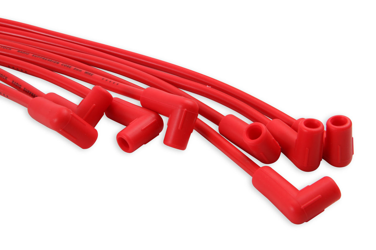 ACCEL Spark Plug Wire Set- 8mm- Super Stock Universal-Graphite Core- 90 Deg Boots- Red - 4041R