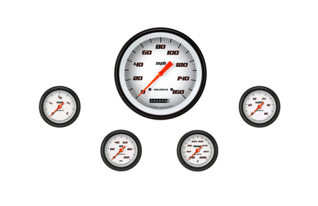 Classic Instruments Velocity White Five Gauge Set 154 - VS154WBLF