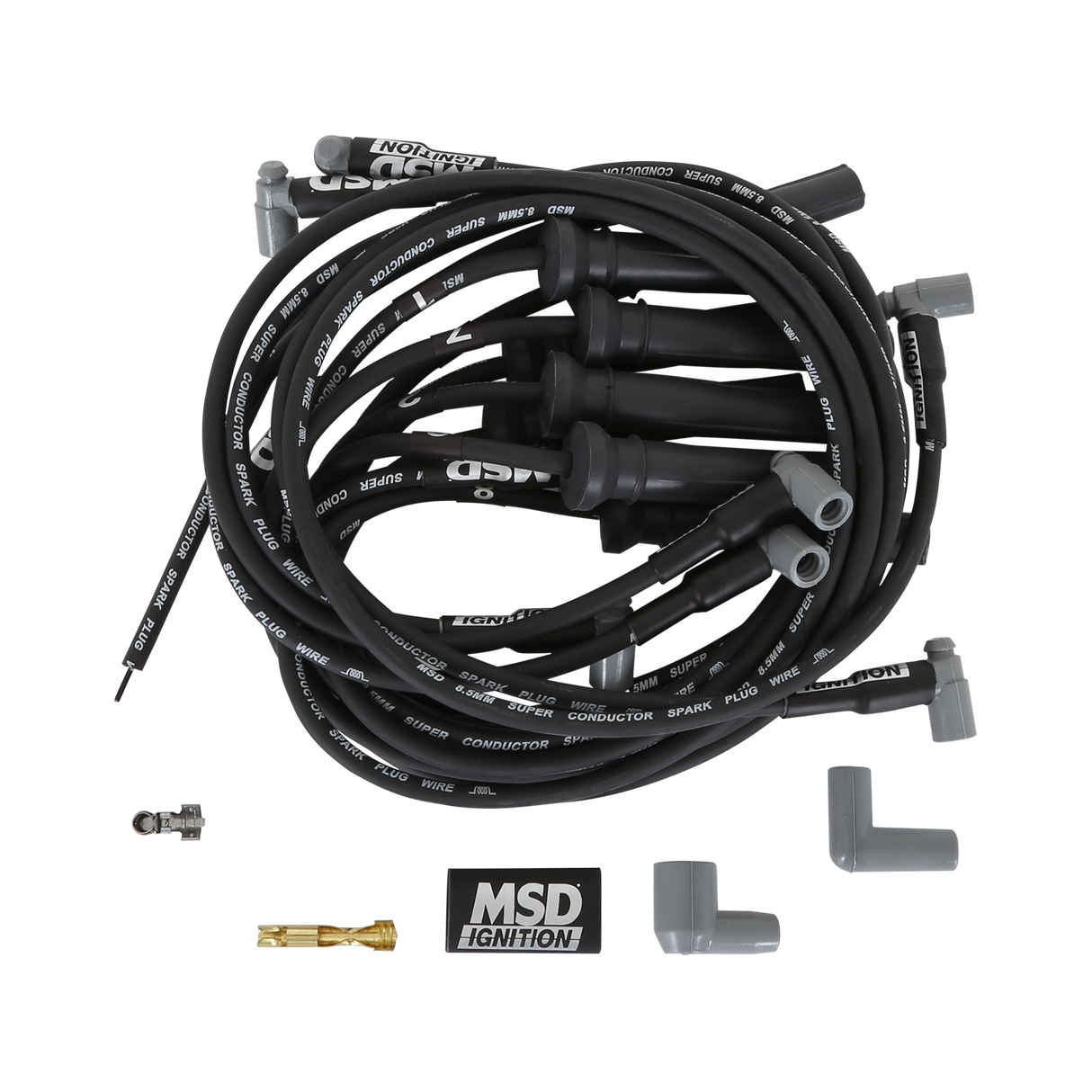 MSD Wire Set, Super Conductor, BB Chevy w/Front Drive & Pro Stock ZR1 Boots - 30843
