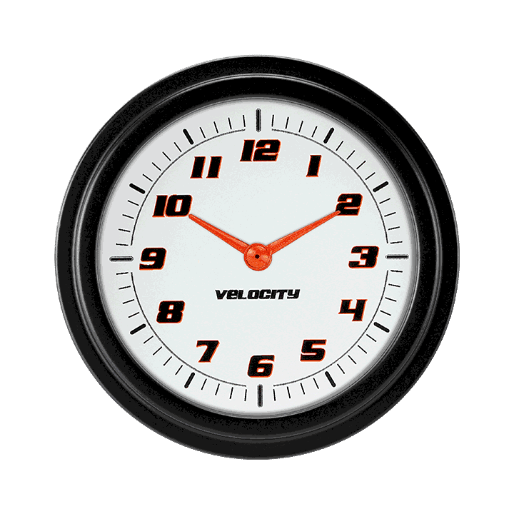 Classic Instruments Velocity White 2 5/8" Clock - VS92WBLF
