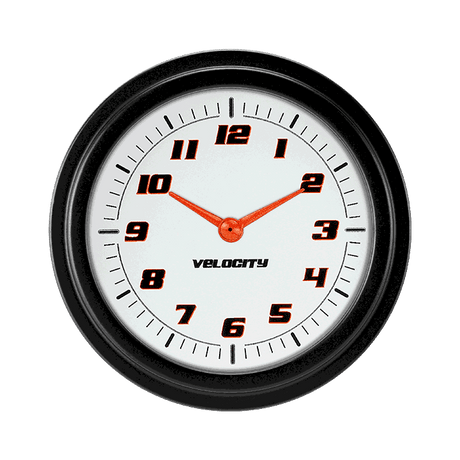 Classic Instruments Velocity White 2 5/8" Clock - VS92WBLF