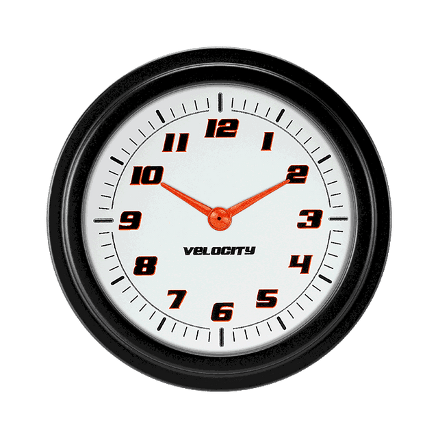 Classic Instruments Velocity White 2 5/8" Clock - VS92WBLF