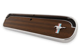 Scott Drake Glove Box Door Metal Backed Woodgrain with Running Horse Emblem - C5ZZ-6506024-C