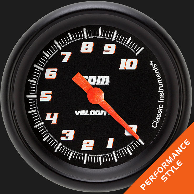 Classic Instruments Velocity Black 2 5/8" Tachometer - VS383BBPF