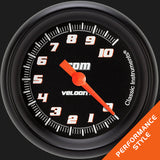 Classic Instruments Velocity Black 2 5/8" Tachometer - VS383BBPF
