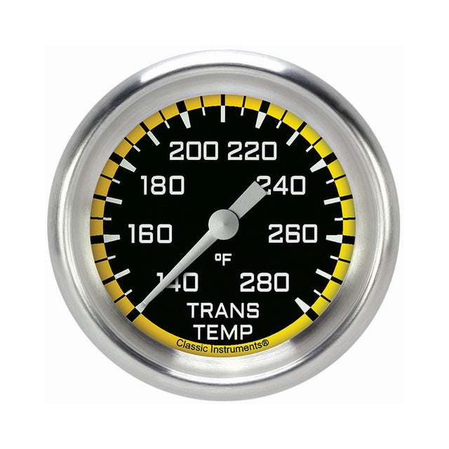Classic Instruments Autocross Yellow 2 5/8" Transmission Temperature Gauge - AX327YAPF