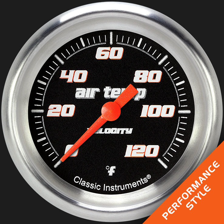 Classic Instruments Velocity Black 2 5/8" Outside Air Temp. Gauge - VS399BAPF