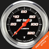 Classic Instruments Velocity Black 2 5/8" Outside Air Temp. Gauge - VS399BAPF