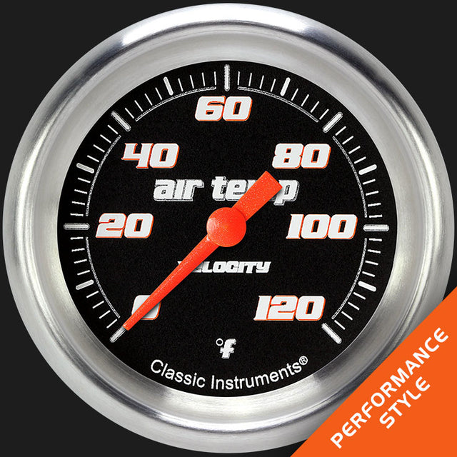 Classic Instruments Velocity Black 2 5/8" Outside Air Temp. Gauge - VS399BAPF